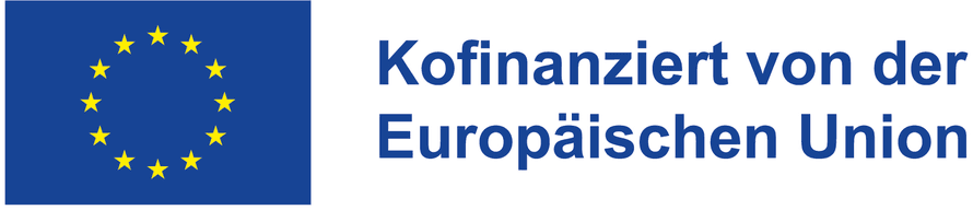 EU-Emblem mit der Finanzierungserklärung „Kofinanziert von der Europäischen Union“